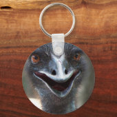 Emu gezegde HI! Afbeelding met bruine ogen open be Sleutelhanger (Voorkant)