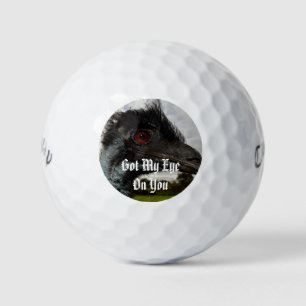 Emu heeft mijn oog op jou, golfballen