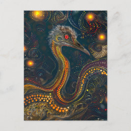Emu in Aborigine Dot Art Style Briefkaart