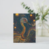 Emu in Aborigine Dot Art Style Briefkaart (Staand voorkant)