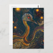 Emu in Aborigine Dot Art Style Briefkaart (Voorkant / Achterkant)