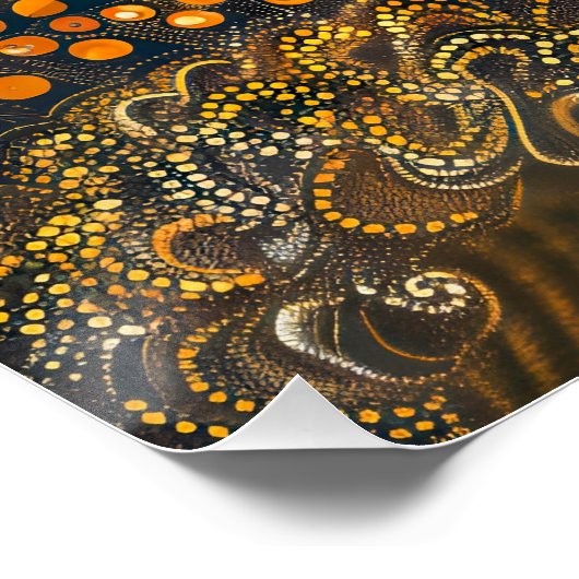 Emu in Aborigine Dot Art Style Perfect Poster (Hoek)