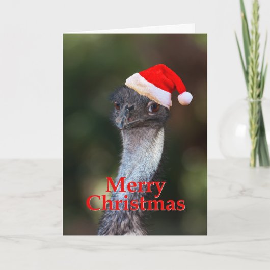 Emu Merry Kerstmis Feestdagen Kaart (Voorkant)