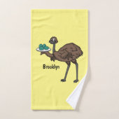 Emu met cartoon van eieren bad handdoek (Handdoek)