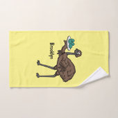Emu met cartoon van eieren bad handdoek (Handdoek)