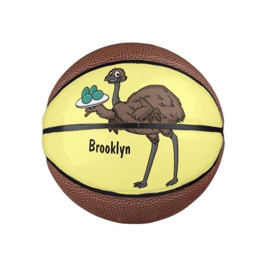 Emu met cartoon van eieren basketbal (Voorkant)