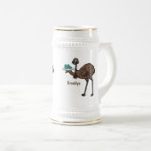 Emu met cartoon van eieren bierpul (Voorkant rechts)