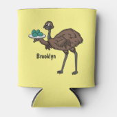 Emu met cartoon van eieren blikjeskoeler (Voorkant)