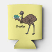 Emu met cartoon van eieren blikjeskoeler (Achterkant)