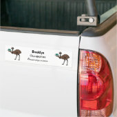 Emu met cartoon van eieren bumpersticker (Op Truck)
