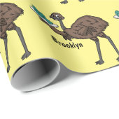 Emu met cartoon van eieren cadeaupapier (Rol Hoek)