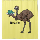 Emu met cartoon van eieren douchegordijn (Voorkant)