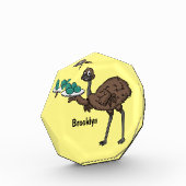 Emu met cartoon van eieren fotoblokken (Links)
