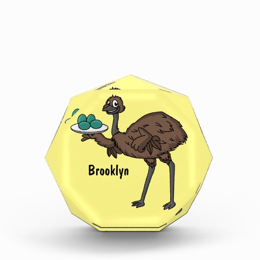 Emu met cartoon van eieren fotoblokken (Voorkant)