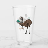 Emu met cartoon van eieren glas (Voorkant)
