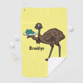 Emu met cartoon van eieren golfhanddoek (Insitu)