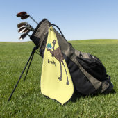 Emu met cartoon van eieren golfhanddoek (Groen)