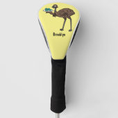 Emu met cartoon van eieren golfheadcover (Voorkant)
