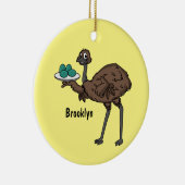 Emu met cartoon van eieren keramisch ornament (Rechts)