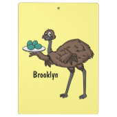Emu met cartoon van eieren klembord (Achterkant)