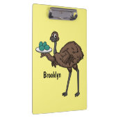 Emu met cartoon van eieren klembord (Rechts)