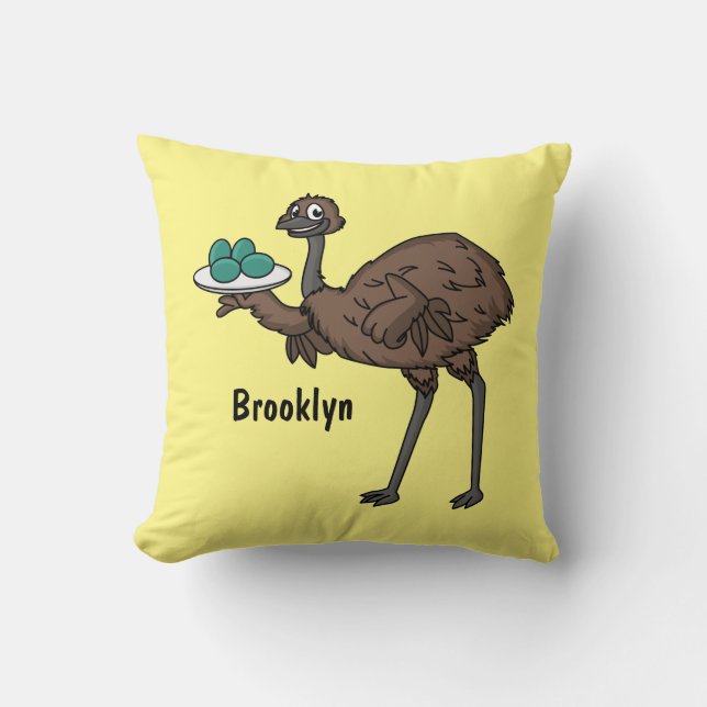 Emu met cartoon van eieren kussen (Voorkant)
