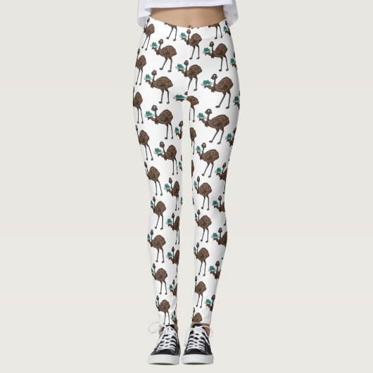 Emu met cartoon van eieren leggings (Voorkant)