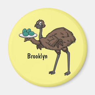 Emu met cartoon van eieren magneet