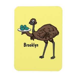 Emu met cartoon van eieren magneet
