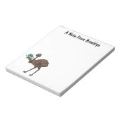 Emu met cartoon van eieren notitieblok (Linkerzijde)