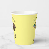 Emu met cartoon van eieren papieren bekers (Links)