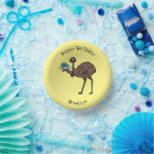 Emu met cartoon van eieren papieren kommen (Feest)