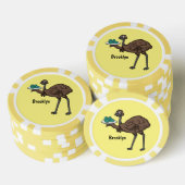 Emu met cartoon van eieren poker chips (Opstapeling)