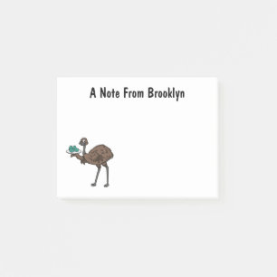 Emu met cartoon van eieren post-it® notes
