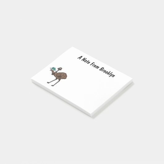 Emu met cartoon van eieren post-it® notes (Schuin)