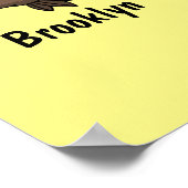 Emu met cartoon van eieren poster (Hoek)