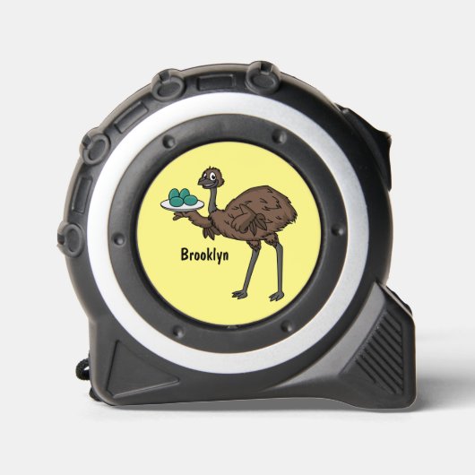 Emu met cartoon van eieren rolmaat (Voorkant)