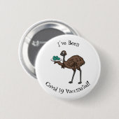 Emu met cartoon van eieren ronde button 5,7 cm (Voorkant /achterkant)