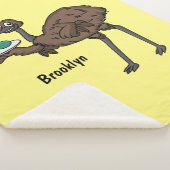 Emu met cartoon van eieren sherpa deken (3/4)