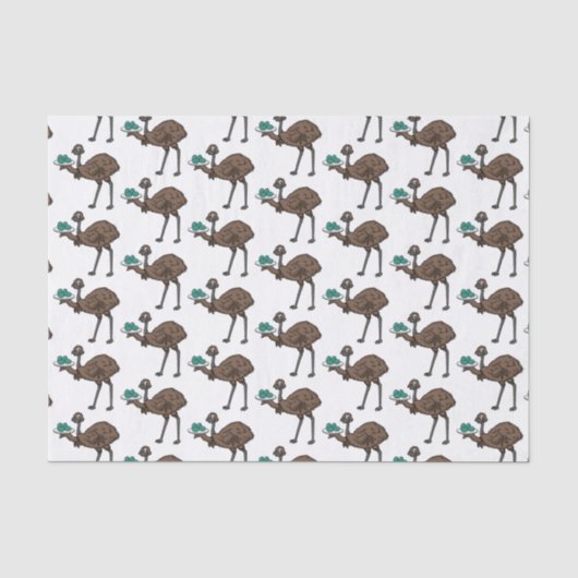 Emu met cartoon van eieren tissuepapier (Voorkant)