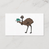 Emu met cartoon van eieren visitekaartje (Achterkant)