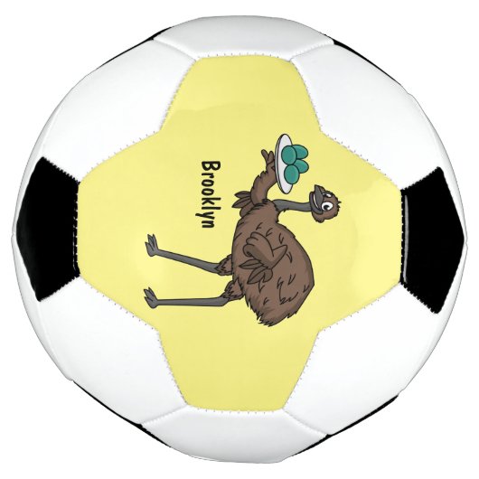 Emu met cartoon van eieren voetbal (Gedraaid)