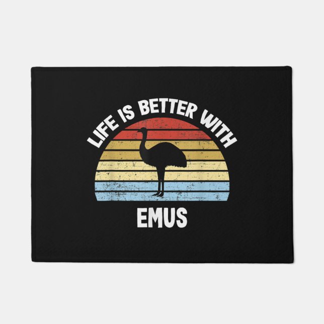 EMU met Duitse Tekst Das Leben ist besser Deurmat (Voorkant)