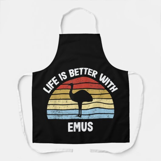 EMU met Duitse Tekst Das Leben ist besser Schort (Voorkant)