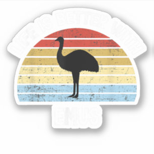 EMU met Duitse Tekst Das Leben ist besser Sticker