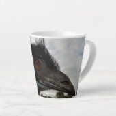 Emu met krullende ogen, latte mok (Rechterhoek)
