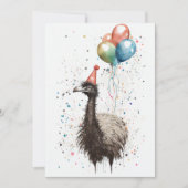 Emu met Pet van de Partij en het Vlamt Wenskaart v Bedankkaart (Voorkant)