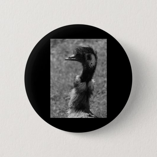 EMU-Natuur houdt van zwart-wit verticaal Stickers Ronde Button 5,7 Cm (Voorkant)