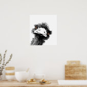 Emu - Pen en Inkt Poster (Keuken)