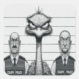 "Emu Police Lineup" Vierkante Sticker